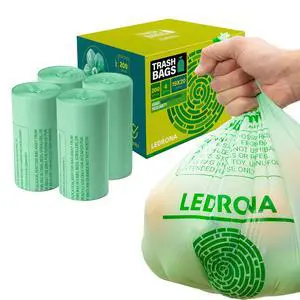 200 Compostable Trash Bags - 4 Gallon Garbage Bags for Kitchen Bin - Unscented, Leak Proof, Extra Strong - Disposable Food Waste Basket Liners - Certified by BPI & OK compost HOME by TÜV AUSTRIA 200 Compostable Trash Bags - 4 Gallon Garbage Bags for Kitchen Bin - Unscented, Leak Proof, Extra Strong - Disposable Food Waste Basket Liners - Certified by BPI & OK compost HOME by TÜV AUSTRIA