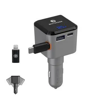 97.5W Retractable Car Charger with Real-Time Voltage Display, 3 in 1 Fast USB C Car Charger Built-in 27in Retractable Cable for iPhone 12-17 Pro Max, Samsung Galaxy S25, Android 97.5W Retractable Car Charger with Real-Time Voltage Display, 3 in 1 Fast USB C Car Charger Built-in 27in Retractable Cable for iPhone 12-17 Pro Max, Samsung Galaxy S25, Android