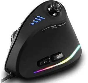 WRIARICH ZEERKEER Ergonomic Vertical Mouse, RGB Wired Vertical Gaming Mouse with Joystick, 10000 Max DPI and 11 Programmable Buttons for Gamers, Computer WRIARICH ZEERKEER Ergonomic Vertical Mouse, RGB Wired Vertical Gaming Mouse with Joystick, 10000 Max DPI and 11 Programmable Buttons for Gamers, Computer