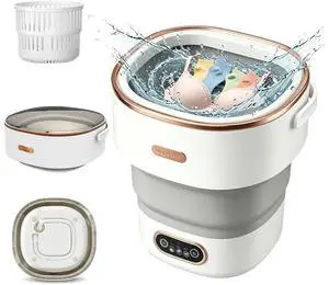 Portable Washer 16L Foldable, Travel Mini Washing Machine with Spin | Foldable compact washer for baby clothes, underwear, socks, 3 wash modes, easy storage for dorm, apartment, travel, camping Portable Washer 16L Foldable, Travel Mini Washing Machine with Spin | Foldable compact washer for baby clothes, underwear, socks, 3 wash modes, easy storage for dorm, apartment, travel, camping
