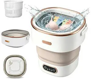 Mini Washing Machine 16L Foldable, Portable Washer for Underwear | Cleans socks baby small clothes, 3 wash modes spin drying, collapses to 5.5", for travel, camping, dorms & apartments Mini Washing Machine 16L Foldable, Portable Washer for Underwear | Cleans socks baby small clothes, 3 wash modes spin drying, collapses to 5.5", for travel, camping, dorms & apartments