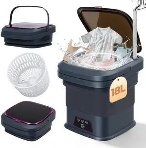 Portable Clothes Washing Machines,18L Foldable Mini Laundry Machine with Spinner Basket,3 Cleaning Modes for Small Baby, Underwear, Socks,Ideal for Home,Travel,Dorms,Camping,Hotel and Apartment HH Portable Clothes Washing Machines,18L Foldable Mini Laundry Machine with Spinner Basket,3 Cleaning Modes for Small Baby, Underwear, Socks,Ideal for Home,Travel,Dorms,Camping,Hotel and Apartment HH