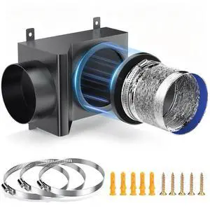Magnetic Dryer Vent Connector Kit, 90 Degree Magnetic Dryer Vent Strong Magnet Dryer Vent Adapter Airtight Seal Quick Connect Disconnect Easy to Clean Flexible Hose 4" Exhaust Duct with Clamp Screws Magnetic Dryer Vent Connector Kit, 90 Degree Magnetic Dryer Vent Strong Magnet Dryer Vent Adapter Airtight Seal Quick Connect Disconnect Easy to Clean Flexible Hose 4" Exhaust Duct with Clamp Screws