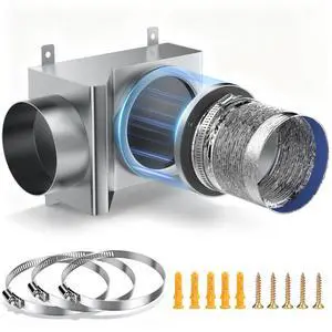 Magnetic Dryer Vent, 90 Degree Magnetic Dryer Vent Strong Magnet Dryer Vent Connector Kit Airtight Seal Adapter Quick Connect Disconnect Easy to Clean Foil Hose 4" Exhaust Duct with Clamps Screws Magnetic Dryer Vent, 90 Degree Magnetic Dryer Vent Strong Magnet Dryer Vent Connector Kit Airtight Seal Adapter Quick Connect Disconnect Easy to Clean Foil Hose 4" Exhaust Duct with Clamps Screws