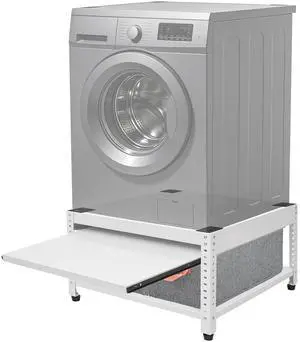 Washer and Dryer Pedestals, 28" L x 28" W Heavy Duty Metal Washer and Dryer Stand Universal Platform, Washer Dryer Pedestal with Basket Shelf, Portable Storage Bag, 4 Silicone Pads, Fit 800lbs, White Washer and Dryer Pedestals, 28" L x 28" W Heavy Duty Metal Washer and Dryer Stand Universal Platform, Washer Dryer Pedestal with Basket Shelf, Portable Storage Bag, 4 Silicone Pads, Fit 800lbs, White