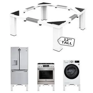 Heavy-Duty All Steel Laundry Pedestal, Full Size 12" Height Washing Machine Stand, Universal Adjustable Washer and Dryer Pedestals (White) Heavy-Duty All Steel Laundry Pedestal, Full Size 12" Height Washing Machine Stand, Universal Adjustable Washer and Dryer Pedestals (White)