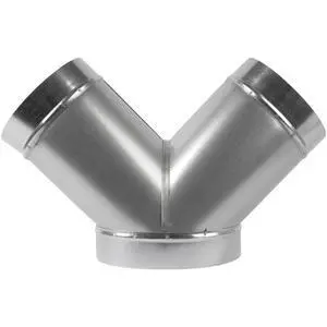 8" Inch 3 Way Metal Duct Splitter. 45 Degree 3 Way Y Shape Connector. Connect Multiple Machines - Dryer and Extractor Hood or Dryer and Dryer in one ducting 8" Inch 3 Way Metal Duct Splitter. 45 Degree 3 Way Y Shape Connector. Connect Multiple Machines - Dryer and Extractor Hood or Dryer and Dryer in one ducting