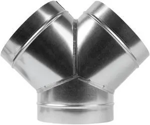 8" Inch 3 Way Metal Duct Splitter. 60 Degree 3 Way Y Shape Connector. Connect Multiple Machines - Dryer and Extractor Hood or Dryer and Dryer in one ducting 8" Inch 3 Way Metal Duct Splitter. 60 Degree 3 Way Y Shape Connector. Connect Multiple Machines - Dryer and Extractor Hood or Dryer and Dryer in one ducting