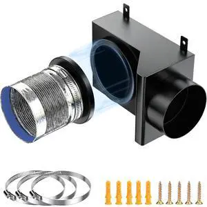 Stainless Steel Magnetic Dryer Vent Coupling, Quick Connection & Disconnection-Airtight Seal Dryer Vent Connector Kit, Strong Magnet and Self-Alignment Design for 4-Inch Dryer Vent Hose - Black Stainless Steel Magnetic Dryer Vent Coupling, Quick Connection & Disconnection-Airtight Seal Dryer Vent Connector Kit, Strong Magnet and Self-Alignment Design for 4-Inch Dryer Vent Hose - Black