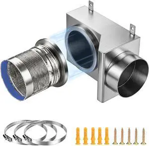 Stainless Steel Magnetic Dryer Vent Coupling, Quick Connection & Disconnection-Airtight Seal Dryer Vent Connector Kit, Strong Magnet and Self-Alignment Design for 4-Inch Dryer Vent Hose - Silver Stainless Steel Magnetic Dryer Vent Coupling, Quick Connection & Disconnection-Airtight Seal Dryer Vent Connector Kit, Strong Magnet and Self-Alignment Design for 4-Inch Dryer Vent Hose - Silver