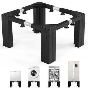Full Size Laundry Pedestal 12" Height Washer and Dryer Pedestals, Universal Fit 1100lbs Capacity Adjustable Washing Machine Stand, Dryer Base Platform Heavy Duty Mini Fridge Stand(Matte Black) Full Size Laundry Pedestal 12" Height Washer and Dryer Pedestals, Universal Fit 1100lbs Capacity Adjustable Washing Machine Stand, Dryer Base Platform Heavy Duty Mini Fridge Stand(Matte Black)