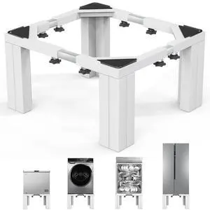 Full Size Laundry Pedestal Washer and Dryer Pedestals, Universal Fit 1100lbs Capacity Adjustable Washing Machine Stand, Dryer Base Platform Heavy Duty Mini Fridge Stand(Pearl White) Full Size Laundry Pedestal Washer and Dryer Pedestals, Universal Fit 1100lbs Capacity Adjustable Washing Machine Stand, Dryer Base Platform Heavy Duty Mini Fridge Stand(Pearl White)