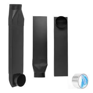 23-43in adjustable periscope dryer vent, 90°Inlet Straight Outlet fit for Whirlpool and all 4in Dryer Vent Outlet,for tight spaces periscope flat dryer vent(Stainless steel black) 23-43in adjustable periscope dryer vent, 90°Inlet Straight Outlet fit for Whirlpool and all 4in Dryer Vent Outlet,for tight spaces periscope flat dryer vent(Stainless steel black)