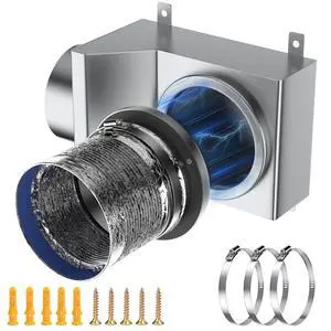 Magnetic Dryer Vent Coupler 90 Degree, Strong Magnetic Self-Connection Dryer Vent Connector Kit, Stainless Steel Airtight Seal for Dryer Venting, Includes 2.6ft 4IN Duct & Clamps Magnetic Dryer Vent Coupler 90 Degree, Strong Magnetic Self-Connection Dryer Vent Connector Kit, Stainless Steel Airtight Seal for Dryer Venting, Includes 2.6ft 4IN Duct & Clamps