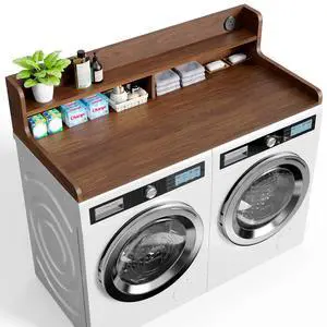 Rechargeable Washer Dryer Countertop with Power Outlets and Storage Shelf, Extra Large Non-Slip Laundry Countertop, Multi-Purpose Laundry Room Organizer for Washer, Dryer & Laundry Baskets Rechargeable Washer Dryer Countertop with Power Outlets and Storage Shelf, Extra Large Non-Slip Laundry Countertop, Multi-Purpose Laundry Room Organizer for Washer, Dryer & Laundry Baskets