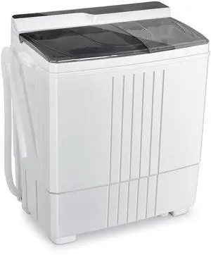Portable Washing Machine, 21lbs Capacity, 14.4lbs Washer and 6.6Llbs Spinner, Compact for Apartment RV, White & Gray, GT-GE-10390US-GR-FP Portable Washing Machine, 21lbs Capacity, 14.4lbs Washer and 6.6Llbs Spinner, Compact for Apartment RV, White & Gray, GT-GE-10390US-GR-FP