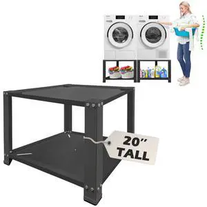 Laundry Pedestal,20" Height Washer and Dryer Pedestal, Universal Fit Washing Machine Base Stand Dryer Base Platform Heavy Duty with 28" Wide, (Black) Laundry Pedestal,20" Height Washer and Dryer Pedestal, Universal Fit Washing Machine Base Stand Dryer Base Platform Heavy Duty with 28" Wide, (Black)