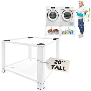 Laundry Pedestal 20" Height Universal Fit 700lbs Capacity, Washing Machine Base Stand Dryer Base Platform Heavy Duty, 28 Wide (White) Laundry Pedestal 20" Height Universal Fit 700lbs Capacity, Washing Machine Base Stand Dryer Base Platform Heavy Duty, 28 Wide (White)