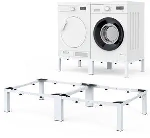 Adjustable Washer Dryer Pedestal - Heavy Duty & Universal Washer Pedestal & Washing Machine Stand Fit (40.9-66.14L × 20.47-33.07W ×12.6H inch) - Compatible with Front Load Washers & Dryers Adjustable Washer Dryer Pedestal - Heavy Duty & Universal Washer Pedestal & Washing Machine Stand Fit (40.9-66.14L × 20.47-33.07W ×12.6H inch) - Compatible with Front Load Washers & Dryers