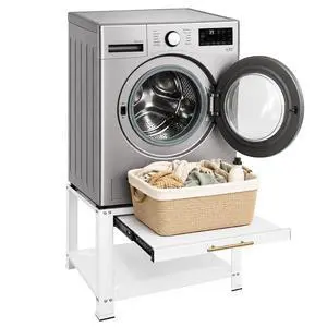 Washer and Dryer Pedestals with Drawer, 29" W x 29" D x 19.5" H Metal Heavy Duty Laundry Pedestal, Universal Washing Machine Stand for Basket Shelf, 850lbs Capacity, White Washer and Dryer Pedestals with Drawer, 29" W x 29" D x 19.5" H Metal Heavy Duty Laundry Pedestal, Universal Washing Machine Stand for Basket Shelf, 850lbs Capacity, White