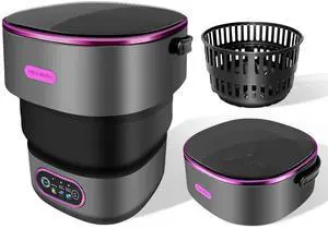 Portable Washing Machine 16L Foldable Mini Washer with Spin Basket, 3 Timer Modes & Blue Light | For Baby Clothes, Dorms, RVs, Apartments & Travel Portable Washing Machine 16L Foldable Mini Washer with Spin Basket, 3 Timer Modes & Blue Light | For Baby Clothes, Dorms, RVs, Apartments & Travel