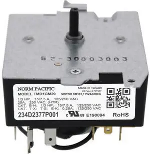 234D2377P001 - OEM Upgraded Norm Pacific Clothes Dryer Timer | Replaces GE General Electric 234D2377P001 TMD1GM29 234D2377P001 - OEM Upgraded Norm Pacific Clothes Dryer Timer | Replaces GE General Electric 234D2377P001 TMD1GM29