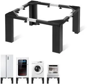 12 Inch Height All Steel Laundry Pedestal, 1000lbs Capacity | Sturdy Washer Dryer Pedestal with Anti Slip Mat, Adjustable Size for All Washer and Dryer, Refrigerator (Black) 12 Inch Height All Steel Laundry Pedestal, 1000lbs Capacity | Sturdy Washer Dryer Pedestal with Anti Slip Mat, Adjustable Size for All Washer and Dryer, Refrigerator (Black)