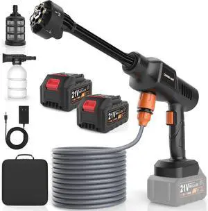 Cordless Portable Washer, Handheld Washer with 3 Adjustable Modes, 6-in-1 Nozzle, 23FT High-Elastic Hose for Car Cleaning, Patio, Garden, Driveway & Outdoor Use (Black) Cordless Portable Washer, Handheld Washer with 3 Adjustable Modes, 6-in-1 Nozzle, 23FT High-Elastic Hose for Car Cleaning, Patio, Garden, Driveway & Outdoor Use (Black)