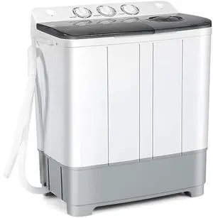 Portable Washing Machine, Twin Tub 22Lbs Capacity, Compact Washer(13.2Lbs) and Spinner(8.8Lbs) with Control Knobs, Built-in Drain Pump, Semi-Automatic Laundry washer for Apartment, RV (Grey) Portable Washing Machine, Twin Tub 22Lbs Capacity, Compact Washer(13.2Lbs) and Spinner(8.8Lbs) with Control Knobs, Built-in Drain Pump, Semi-Automatic Laundry washer for Apartment, RV (Grey)