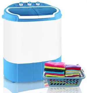 Upgraded Version Portable Washer & Spin Dryer, Mini Washing Machine, Twin Tubs, Spin Cycle w/Hose, 11lbs. Capacity, 110V - Ideal For Compact Laundry Upgraded Version Portable Washer & Spin Dryer, Mini Washing Machine, Twin Tubs, Spin Cycle w/Hose, 11lbs. Capacity, 110V - Ideal For Compact Laundry