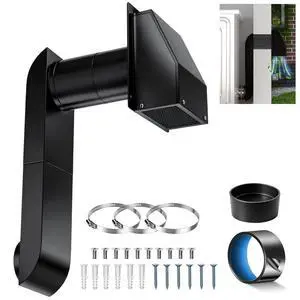 4 Inch Dryer Vent Kit with Outdoor Wall Exhaust Cover, Hooded Screen & Backdraft Damper, Adjustable Periscope Duct 9.5-14.5" for Tight Laundry Spaces, Rustproof Galvanized & Stainless Steel 4 Inch Dryer Vent Kit with Outdoor Wall Exhaust Cover, Hooded Screen & Backdraft Damper, Adjustable Periscope Duct 9.5-14.5" for Tight Laundry Spaces, Rustproof Galvanized & Stainless Steel