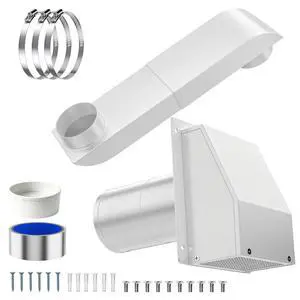 Periscope Dryer Vent Kit,Low Profile Flat with Hooded Outside Wall Vent Cover, Built-in Screen and Damper, Adjustable Telescoping Duct,Fire Resistant Design for Tight Narrow Laundry Room (WT) Periscope Dryer Vent Kit,Low Profile Flat with Hooded Outside Wall Vent Cover, Built-in Screen and Damper, Adjustable Telescoping Duct,Fire Resistant Design for Tight Narrow Laundry Room (WT)