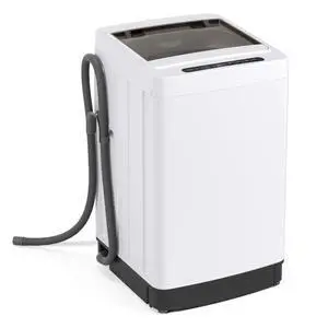 Portable Washing Machine, 1.5 cu.ft Compact Washer with Drain Pump, LED Display, 8 Programs, 10 Water Levels, Child Lock, 11 LBS Clothes Capacity for Apartment, Home, Dorms, RV (White & Black) Portable Washing Machine, 1.5 cu.ft Compact Washer with Drain Pump, LED Display, 8 Programs, 10 Water Levels, Child Lock, 11 LBS Clothes Capacity for Apartment, Home, Dorms, RV (White & Black)
