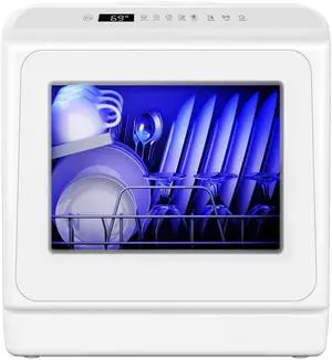 Countertop Dishwasher Portable with 6 Programs, 5L Built-in Water Tank for Apartments, 167 High-Temp, No Hookup Needed, Mini Dishwasher with Baby Care, Air Dry/Quick/ECO/Fruit/Normal, White Countertop Dishwasher Portable with 6 Programs, 5L Built-in Water Tank for Apartments, 167 High-Temp, No Hookup Needed, Mini Dishwasher with Baby Care, Air Dry/Quick/ECO/Fruit/Normal, White