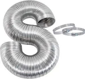 8 Foot ArmorFlex Dryer Vent, Flexible Aluminum Duct with Clamps, Semi-Rigid, 69028 (Pack of 12) 8 Foot ArmorFlex Dryer Vent, Flexible Aluminum Duct with Clamps, Semi-Rigid, 69028 (Pack of 12)