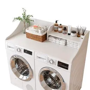 2-Tier 54" Width Washer Dryer Countertop for Laundry Room Organization | Depth Laundry Countertop Organization with Edge Wooden Washer and Dryer Topper for Folding Sorting & Ironing Easy to Install 2-Tier 54" Width Washer Dryer Countertop for Laundry Room Organization | Depth Laundry Countertop Organization with Edge Wooden Washer and Dryer Topper for Folding Sorting & Ironing Easy to Install
