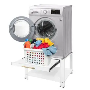 Washer and Dryer Pedestals Heavy Duty Metal Laundry Pedestal 29"W x 29"D x20"H, Washer Dryer Pedestal Extra Big Screws for Anti-Vibration, Basket Shelf, 800lbs Capacity, White Washer and Dryer Pedestals Heavy Duty Metal Laundry Pedestal 29"W x 29"D x20"H, Washer Dryer Pedestal Extra Big Screws for Anti-Vibration, Basket Shelf, 800lbs Capacity, White