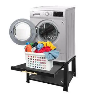 Washer and Dryer Pedestals Heavy Duty Metal Laundry Pedestal 29"W x 29"D x20"H, Washer Dryer Pedestal Extra Big Screws for Anti-Vibration, Basket Shelf, 800lbs Capacity, Black Washer and Dryer Pedestals Heavy Duty Metal Laundry Pedestal 29"W x 29"D x20"H, Washer Dryer Pedestal Extra Big Screws for Anti-Vibration, Basket Shelf, 800lbs Capacity, Black