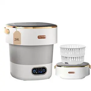 Portable Washing Machine with Spin Basket, Upgraded 20L Foldable Mini Washer5-Min Wash3-Min Spin1-Year Free ReplacementSmall Washing Machine for Travel, Dorms, RVs, Camping (Gray) Portable Washing Machine with Spin Basket, Upgraded 20L Foldable Mini Washer5-Min Wash3-Min Spin1-Year Free ReplacementSmall Washing Machine for Travel, Dorms, RVs, Camping (Gray)