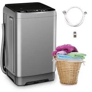 Portable Washing Machine, 17.7lbs Full-Automatic Small Washing Machine | 10 Wash Programs with Drain Hose Dorm Size Portable Washer for RV, Home, College, Grey Portable Washing Machine, 17.7lbs Full-Automatic Small Washing Machine | 10 Wash Programs with Drain Hose Dorm Size Portable Washer for RV, Home, College, Grey