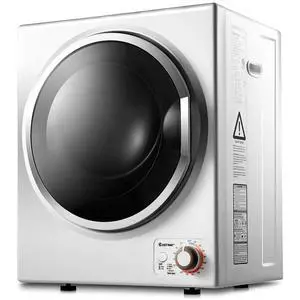 Compact Laundry Dryer, 110V Electric Portable Clothes Dryer with Stainless Steel Tub, Control Panel Downside Easy Control for 4 Automatic Drying Mode, White Compact Laundry Dryer, 110V Electric Portable Clothes Dryer with Stainless Steel Tub, Control Panel Downside Easy Control for 4 Automatic Drying Mode, White