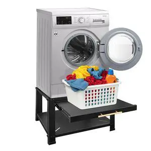 Washer and Dryer Pedestals with Drawer,29" W x 29" D x 19.5" H Metal Heavy Duty Laundry Pedestal, Universal Washing Machine Stand for Basket Shelf, 850lbs Capacity,Black Washer and Dryer Pedestals with Drawer,29" W x 29" D x 19.5" H Metal Heavy Duty Laundry Pedestal, Universal Washing Machine Stand for Basket Shelf, 850lbs Capacity,Black