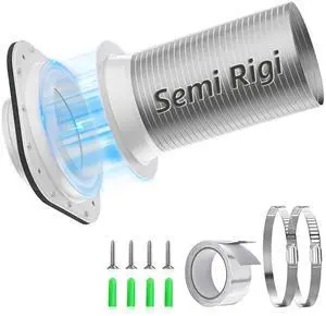 Magnetic Dryer Vent Coupling Connector Kit DV180 with 4'' 2.6FT Semi Rigid Dryer Vent Hose for Tight Space & Aluminum Foil Tape,2 Clamps(White) Magnetic Dryer Vent Coupling Connector Kit DV180 with 4'' 2.6FT Semi Rigid Dryer Vent Hose for Tight Space & Aluminum Foil Tape,2 Clamps(White)
