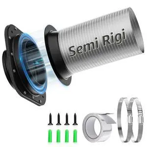 Magnetic Dryer Vent Coupling Connector Kit DV180 with 4'' 2.6FT Semi Rigid Dryer Vent Hose for Tight Space & Aluminum Foil Tape,2 Clamps(Black) Magnetic Dryer Vent Coupling Connector Kit DV180 with 4'' 2.6FT Semi Rigid Dryer Vent Hose for Tight Space & Aluminum Foil Tape,2 Clamps(Black)