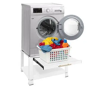 Washer and Dryer Pedestals with Drawer, Washer Dryer Stand 29" x 29" x 19.5", Heavy Duty Laundry Pedestal Base for Washer and Dryer, 790 lbs Capacity, White Washer and Dryer Pedestals with Drawer, Washer Dryer Stand 29" x 29" x 19.5", Heavy Duty Laundry Pedestal Base for Washer and Dryer, 790 lbs Capacity, White