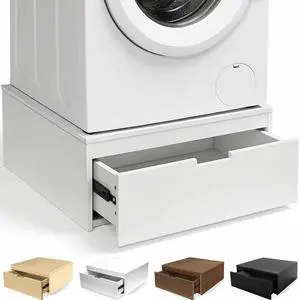 Laundry Pedestal, Heavy Duty Wood Washer Dryer Pedestal, 27.5" Universal Fit Washer and Dryer Stand, 500 LBS Capacity (White) Laundry Pedestal, Heavy Duty Wood Washer Dryer Pedestal, 27.5" Universal Fit Washer and Dryer Stand, 500 LBS Capacity (White)