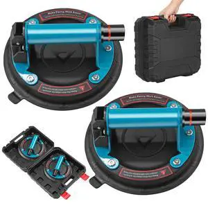 2 Pack Glass suction cups, 8" Heavy Duty Vacuum Suction Cup with Metal Handle, Hand-held Glass Lifter for Glass, Granite, Window, 480lbs Load Capacity W/Free Carrying Case 2 Pack Glass suction cups, 8" Heavy Duty Vacuum Suction Cup with Metal Handle, Hand-held Glass Lifter for Glass, Granite, Window, 480lbs Load Capacity W/Free Carrying Case