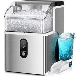 Nugget Ice Makers Countertop,33Lbs/24H,Portable Countertop Machine with Chewable Ice,Self-Cleaning,One-Click Operation for Home/Office(Steel) Nugget Ice Makers Countertop,33Lbs/24H,Portable Countertop Machine with Chewable Ice,Self-Cleaning,One-Click Operation for Home/Office(Steel)