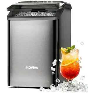 Nugget Ice Maker Countertop, 40lbs/24H Soft Chewable Pellet Ice Machine with Self-Cleaning, Sonic Ice Maker for Home Kitchen, Office - Black Stainless Nugget Ice Maker Countertop, 40lbs/24H Soft Chewable Pellet Ice Machine with Self-Cleaning, Sonic Ice Maker for Home Kitchen, Office - Black Stainless