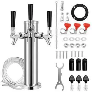 Kegerator Tower Beer Tap Tower Dispenser 3 Faucet Beer Tower Draft Beer Dispenser Stainless Steel Keg Tap Tower 3'' Keg Tower Pre-assembled Line Beer Faucet Dispenser Kit For Home, Bar,Party Kegerator Tower Beer Tap Tower Dispenser 3 Faucet Beer Tower Draft Beer Dispenser Stainless Steel Keg Tap Tower 3'' Keg Tower Pre-assembled Line Beer Faucet Dispenser Kit For Home, Bar,Party